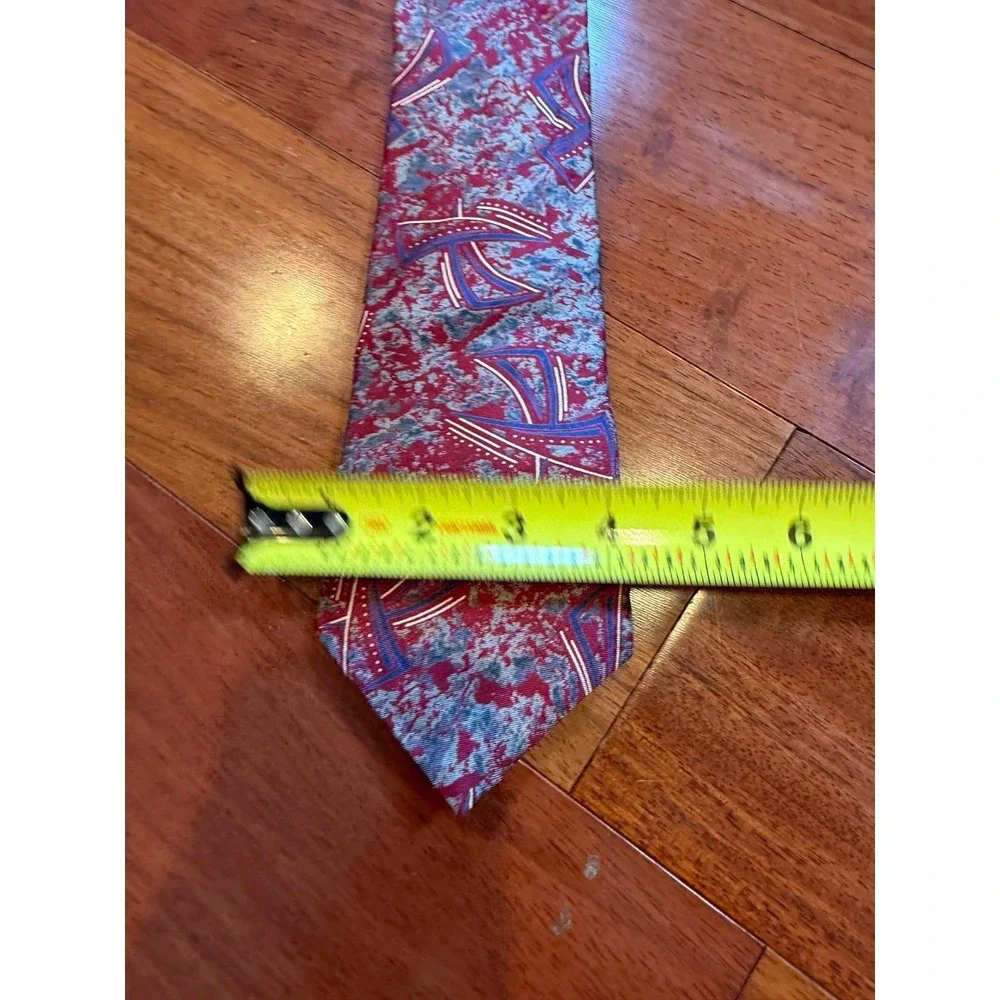 Guy Laroche Vintage Silk Tie Abstract Retro USA | Red Multicolor |‎ 55
